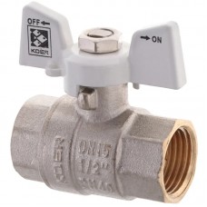 Кран шаровый Kr 1/2" ГГБ (KR.217.W) белый (KR0177)