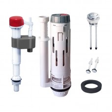 Комплект арматури KR KT-0302-1/2" спускна 2-кнопкова + наповнювальна з нижнім підкл., пласт. різь1/2"