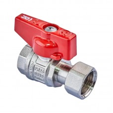 Кран кульовий RH R115-050 -1/2"х1/2" ВВ прямий Н/Г, ручка "метелик" червона (RO0231)