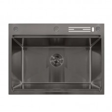 Мийка Mix MH7050-SK NANO-BLACK (3.0/0.8) з н.ст. зі сходинкою для сухоцвіт., з підст. під ножі (графіт) (MX1944)
