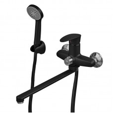 Смеситель для ванны PL CEZAR-006 EURO SET Matte black, со шлангом, лейкой и кронштейном (PM0690) Смеситель для ванны PL CEZAR-006 EURO SET Matte black, со шлангом, лейкой и кронштейном (PM0690)