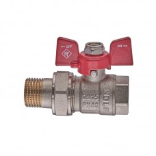 Кран с американкой NL classic NFC.921-06-1/2" FM ГШБ, ручка "бабочка" красная (NF3150)