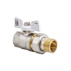 Кран з американкою 3/4" (Kr KR.227.W) білий (KR0097) Кран з американкою 3/4" (Kr KR.227.W) білий (KR0097)