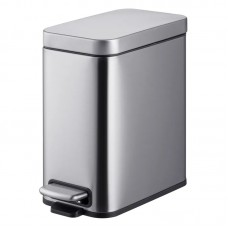 Відро для сміття з плавним закриванням прямокутне Mix Premium Quadro-TC0105 SS Color 5 л колір неіржавка сталь