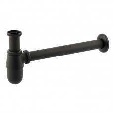 Сифон для раковини Champion SIPHON-01 BLACK без випуску (під донний клапан) без ревізії (Квіт чорний) 1 1/4''