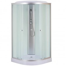 Бокс душовий без гідромасажу Mix STRONG SB02-90x90x215-FB SATIN з низьким піддоном (MI6886)