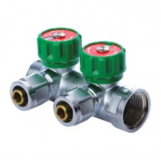 Колектор вентильний із фітингом Kr KR.1121-2 3/4”x2 ways (KR2650) Колектор вентильний із фітингом Kr KR.1121-2 3/4”x2 ways (KR2650)