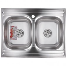 Мийка кухонна Zer Z8060B-08-180MD Double (micro decor) (ZS0611)