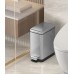 Відро для сміття з плавним закриванням прямокутне KR TC-010210-02 10 л колір неіржавка сталь (KR5597)