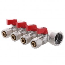 Колектор із кульовими кранами та фітингом Kr KR.1126-4 1"x4 ways (KR2840)