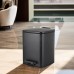 Мусорное ведро с плавным закрытием квадратное Zer Kubix-TC0106 Black 6 л цвет черный (ZX5890)
