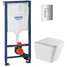 Комплект Gh Set Унітаз QUADRO-0301-T3 + Інсталяція 38536001 + панель 38732000 (38536001QUADRO0301T3)