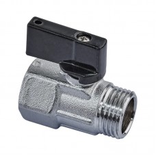 Кран шаровый МИНИ, RH R380-050 - 1/2" ВЗ ручка "бабочка" черная (RO0246)