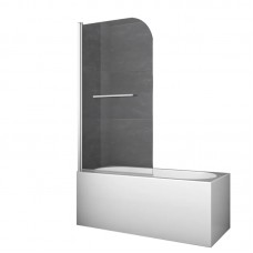 Шторки скляні на ванну KR SR BS02-80x140-TR-01 прозоре скло 6 мм, хром (KR5401)