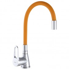 Смеситель для кухни Zer SOP7 045 с оранжевым гибким изливом (ZX2665)
