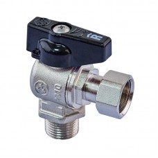 Кран кульовий кутовий Н/Г RH R116-050B -1/2"х1/2" ВЗ, ручка "метелик" чорна (RO0236)