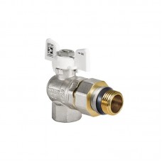 Кран з американкою 1/2" "антипротечка" (Kr KR.228.W-Gi) кутовий білий (KR0195) Кран з американкою 1/2" "антипротечка" (Kr KR.228.W-Gi) кутовий білий (KR0195)