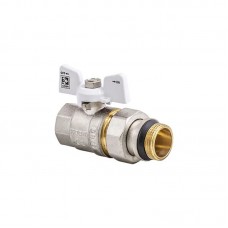 Кран с американкой 1/2" "антипротечка" (Kr KR.227.W-Gi) белый (KR0190)