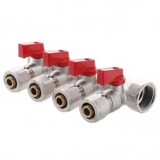 Колектор із кульовими кранами та фітингом Kr KR.1125-4 — 3/4”x4 Ways (KR2837) Колектор із кульовими кранами та фітингом Kr KR.1125-4 — 3/4”x4 Ways (KR2837)