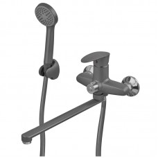 Смеситель для ванны PL CEZAR-006 EURO SET Graphite, со шлангом, лейкой и кронштейном (PM0691) Смеситель для ванны PL CEZAR-006 EURO SET Graphite, со шлангом, лейкой и кронштейном (PM0691)