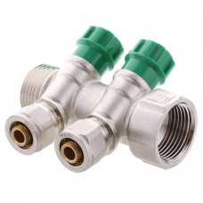 Колектор вентильний із фітингом Kr KR.1124-2 1"x2 ways (KR2832)