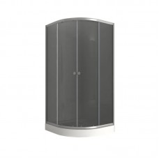 Душова кабіна з низьким піддоном Mix PLAIN SCT02-90x90x195-GR SATIN сіре тоноване скло 4 мм (MI6898)