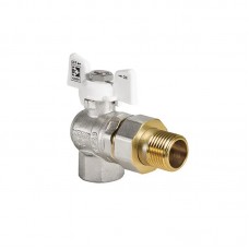 Кран з американкою 1/2" (Kr KR.228.W) кутовий білий (KR0099) Кран з американкою 1/2" (Kr KR.228.W) кутовий білий (KR0099)