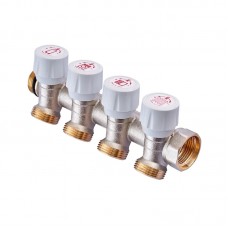 Колектор із регульованими вентилями на 4 ісх. RH R809-04 - 3/4"x3/4" EK (RO0251) Колектор із регульованими вентилями на 4 ісх. RH R809-04 - 3/4"x3/4" EK (RO0251)