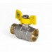 Кран шаровой Kr KR.218.G - 3/4" FM ГШМ YELLOW, ручка "бабочка" желтая (KR0094)