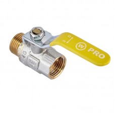 Кран кульовий Waterpro WP607-15FML-Y — 1/2" FML ГШВ YELLOW, ручка "важір" жовта (WP2931)