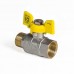 Кран шаровой Kr KR.218.G - 1/2" FM ГШМ YELLOW, ручка "бабочка" желтая (KR0036)