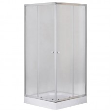 Душова кабіна з низьким піддоном Mix CUBIC SCT01-100x100x195-FB CHROME матове скло 4 мм (MI6904)