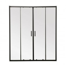 Двері в нішу Mix Premium DIVERSE SD01-160x185-TR Black прозоре скло 5 мм (MI6879)