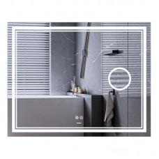 Дзеркало Mix Premium QUADRO MR20-100x80 з Led Touch, Anti-fog, димером, регулятором яскравості, лінзою (MP6623)