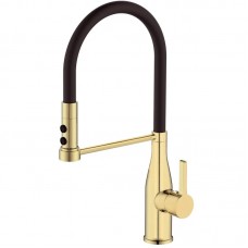 Смеситель для кухни Mix Premium Summer 017 BRUSHED GOLD REFL.BLACK (MI6964)