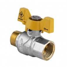 Кран шаровой NL NF.722 - 1/2" FM ГШМ YELLOW, ручка "бабочка" желтая (NF2951)