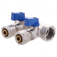 Колектор із кульовими кранами та фітингом Kr KR.1125-2 3/4"x2 ways (KR2835)