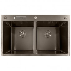 Мийка з неіржавкої сталі Mix MH8350-DK NANO-BLACK (3.0/0.8) колір графіт (MI7053)