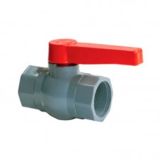 Кран кульовий PL PVF-1 1/2" FF PVC, ручка "важіль" (grey+red) (PM0629) Кран кульовий PL PVF-1 1/2" FF PVC, ручка "важіль" (grey+red) (PM0629)