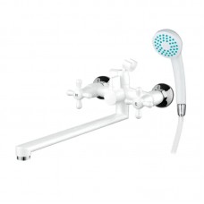 Смеситель для ванной PL Sirius-140 White (со шлангом и лейкой) (PM0637) Смеситель для ванной PL Sirius-140 White (со шлангом и лейкой) (PM0637)