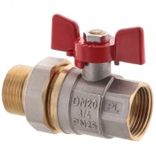 Кран с американкой 3/4" FERRO PL art. 400 (латунна куля) (FE0555)