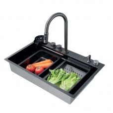 Мийка Zer ZH7546-SET-01 NANO-BLACK з вбудованим змішувачем (ZM5575)