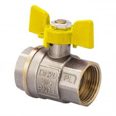 Кран кульовий FERRO PL 3/4" ГГБ газ art. 602 (латунна куля) (FE0560)