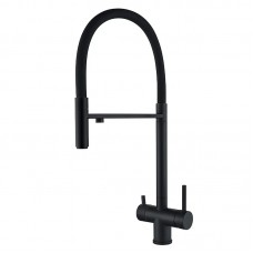 Кухонний змішувач на дві води Zer KIT-021 Black Refl.Black (неірж. сталь) (ZX4862)