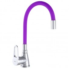 Смеситель для кухни Zer SOP7 045 с фиолетовым гибким изливом (ZX2666)