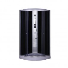 Бокс душовий без гідромасажу Mix STRONG SB02-90x90x215-GR SATIN з низьким піддоном (MI6887)