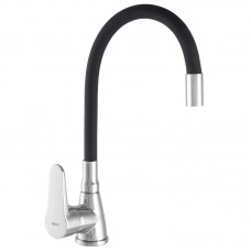 Смеситель для кухни Zer SOP7 146 с черным гибким изливом (ZX2654)