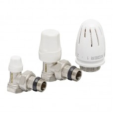 Комплект для подключения радиатора Kr SET-11 - 1/2"x1/2" (угловой) с термоголовкой ВН (KR3175)