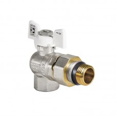 Кран з американкою 3/4" "антипротечка" (Kr KR.228.W-Gi) кутовий білий (KR0193)