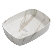 Раковина накладна Mixxus Premium BEVEL-0102 MARBLE 495х370х135mm (MP6519)